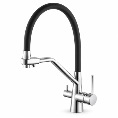 3-in-1-Küchenarmatur mit Trinkwasserfilter, Warm- und Kaltmischbatterie